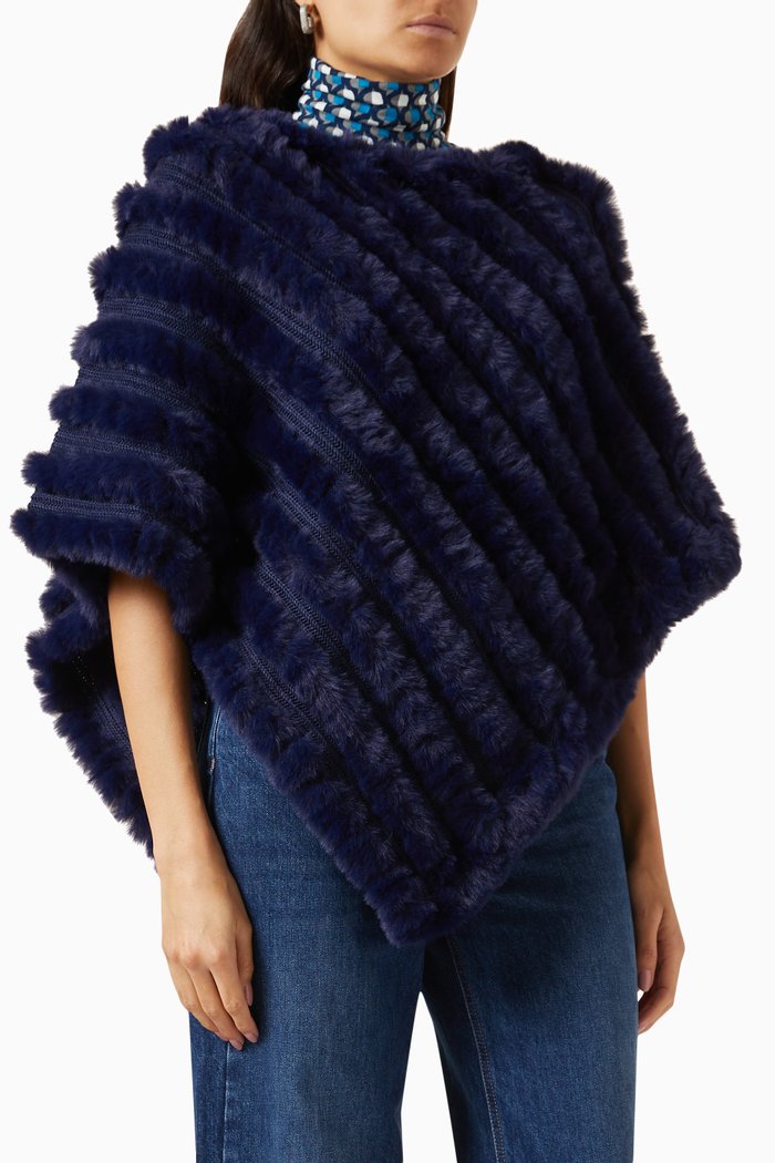 

Prosit Poncho in Wool-blend, Blue