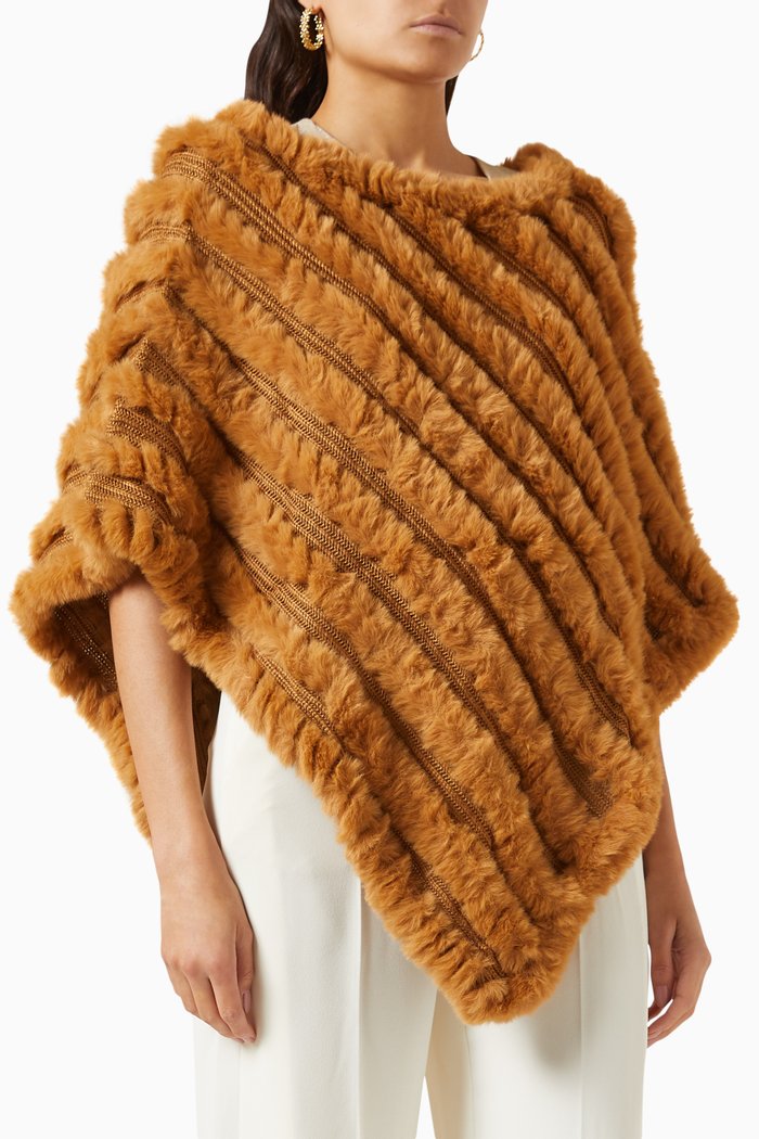 

Prosit Poncho in Wool-blend, Brown