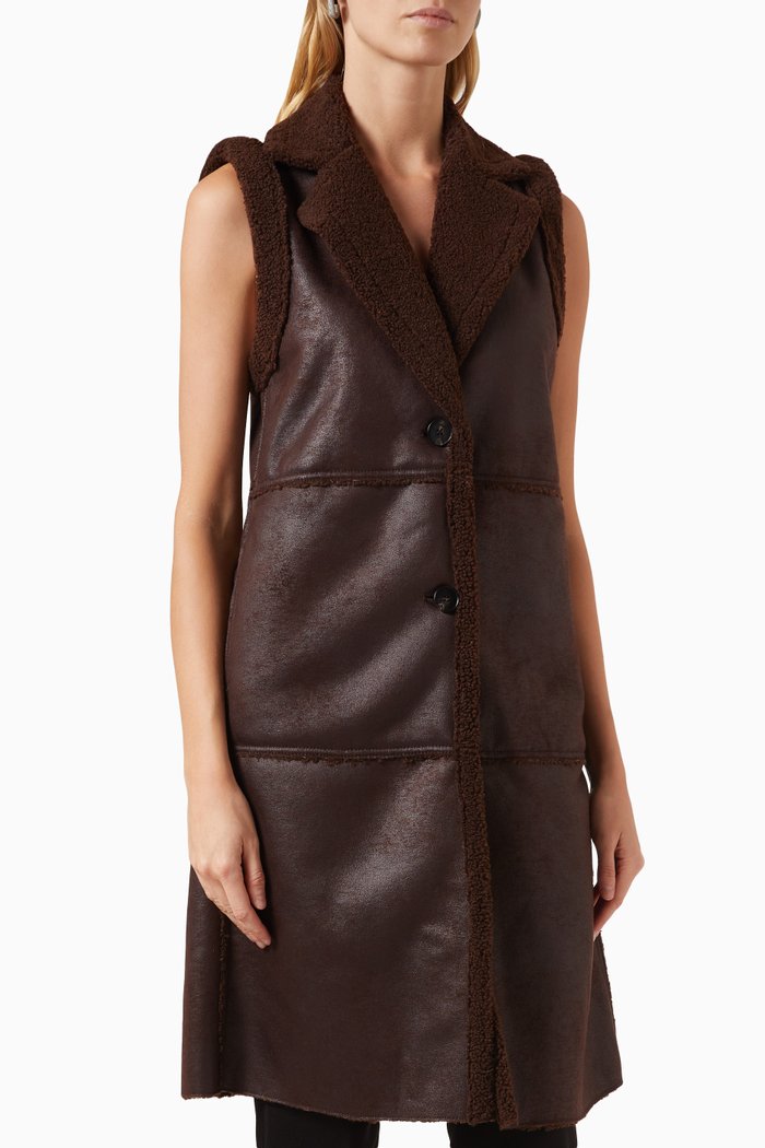 Ugola Long Gilet, Brown