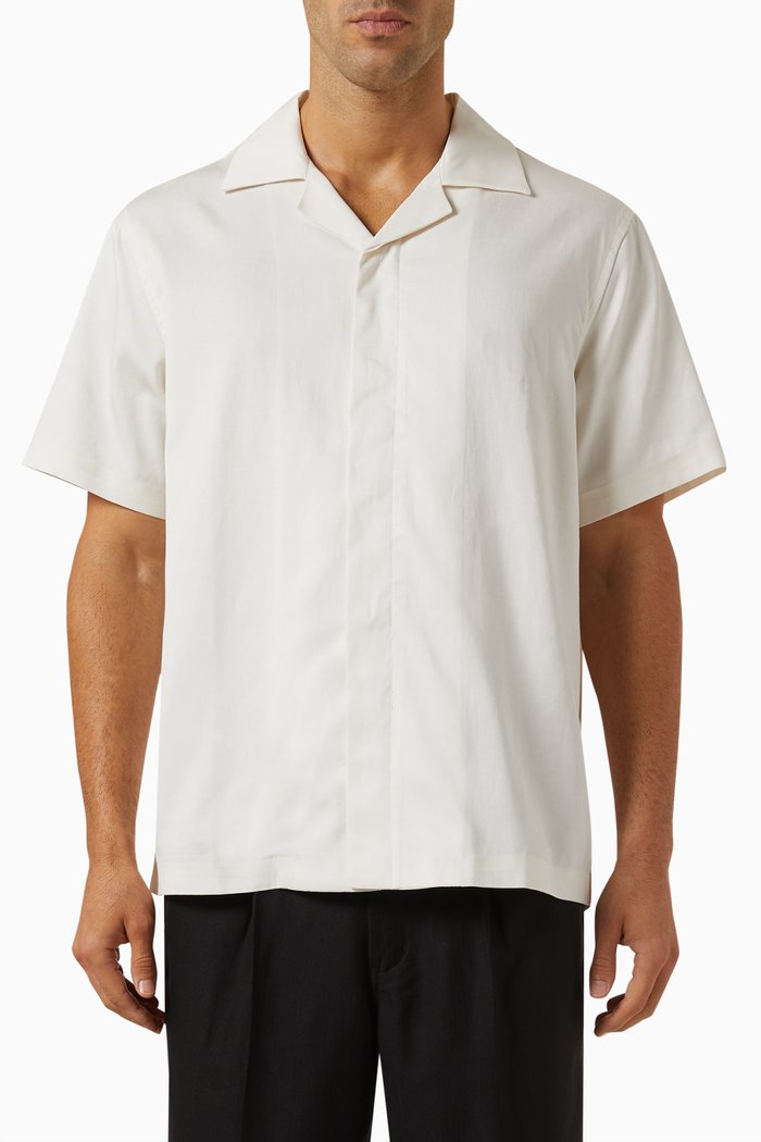 

York Camp Collar Shirt in Cotton-blend, Neutral