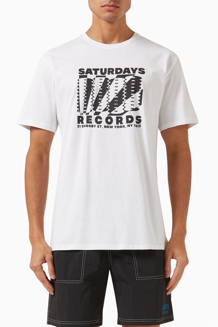 Records Standard T-shirt in Cotton-jersey, White