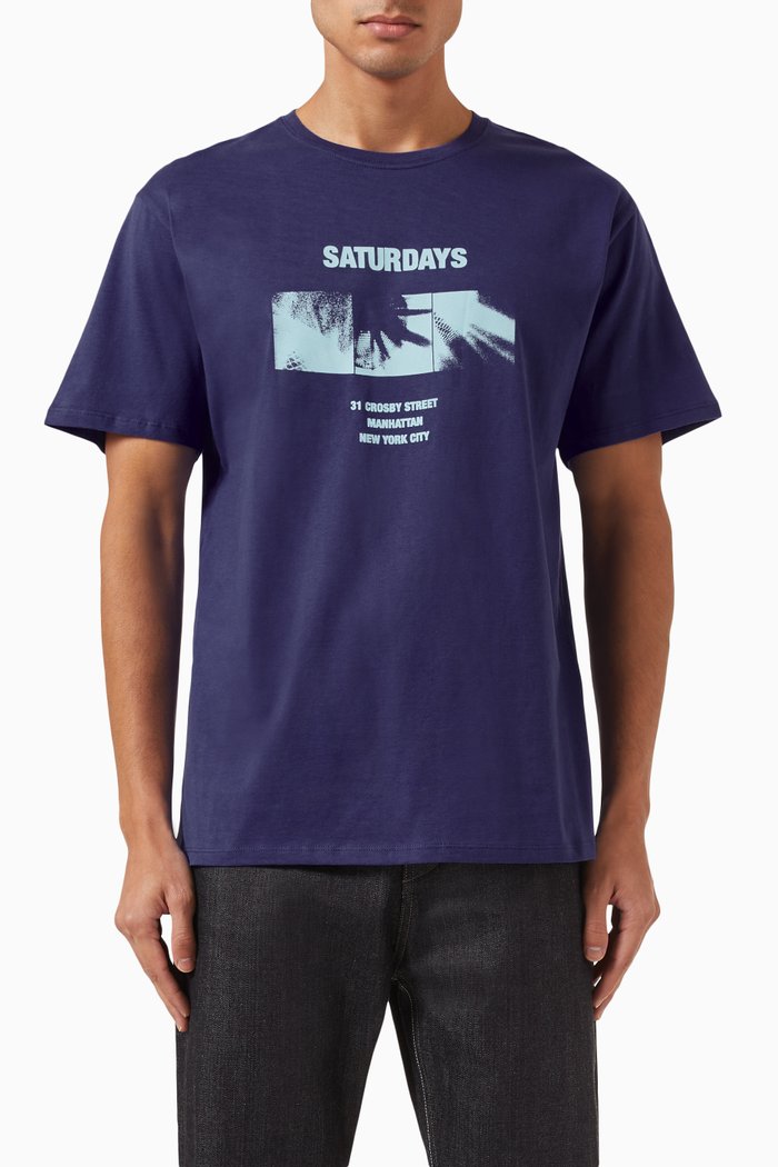 

Disco Block Standard T-shirt in Cotton-jersey, Blue
