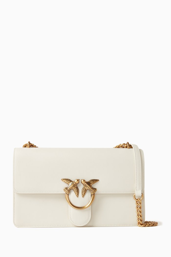

Love One Classic Crossbody Bag in Leather, White