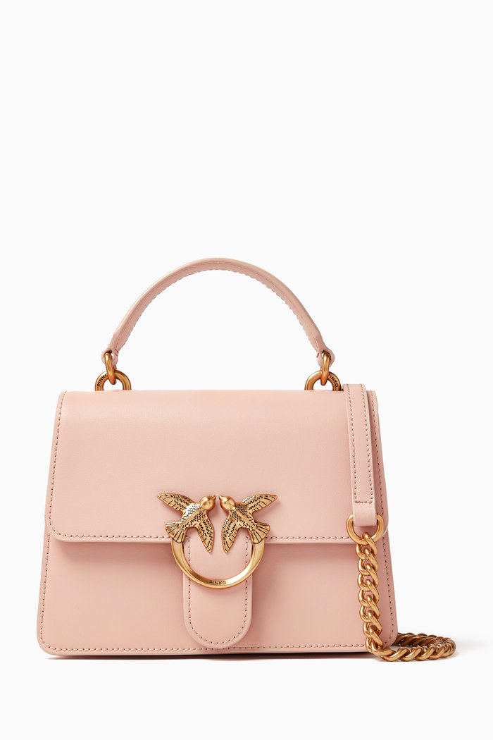 

Mini Love Top-handle Bag in Leather, Pink