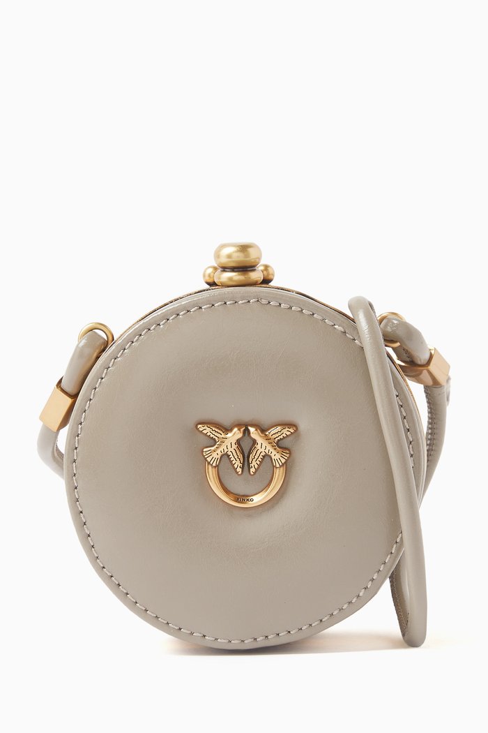

Mini Clutch Crossbody Bag in Leather, Neutral