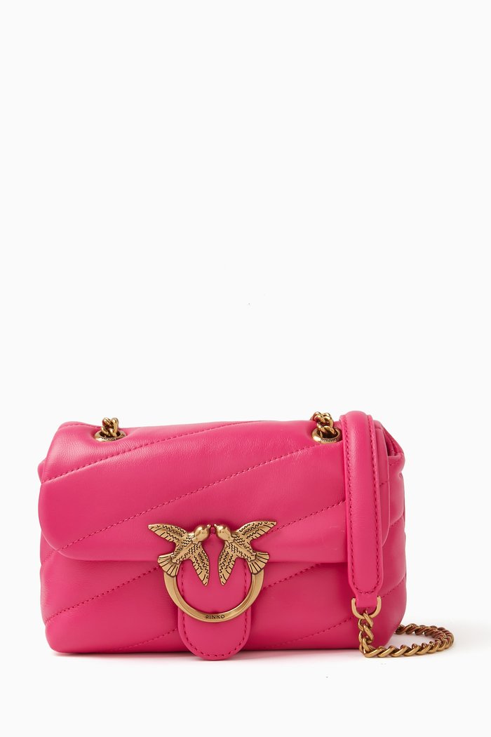 

Love Baby Puff Bag in Quilted Leather, Pink