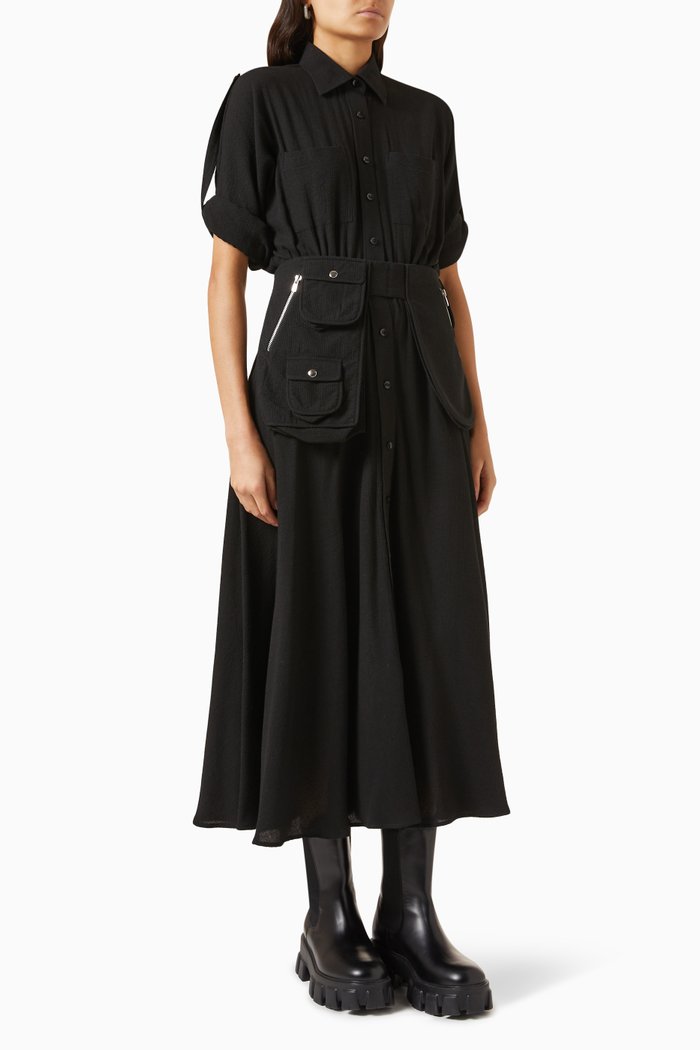 

Utility Dress in Cotton-blend, Black