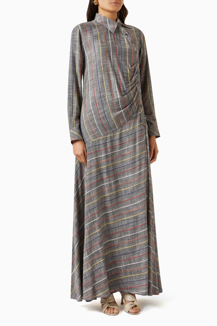 

Striped Maxi Dress, Grey