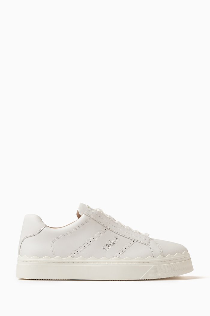 

Lauren Low Top Sneakers in Leather, White