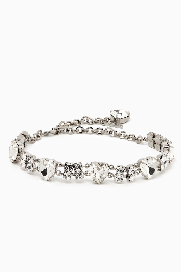 

Crystal Heart Choker Necklace, Silver