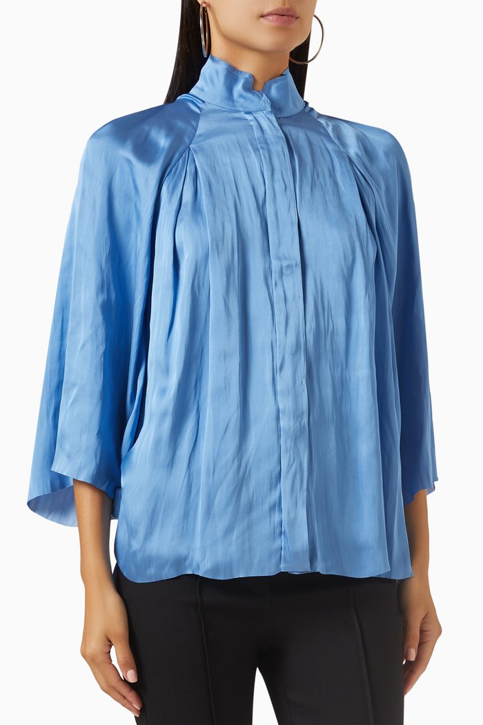 

Jules Shirt in Drape Fabric, Blue