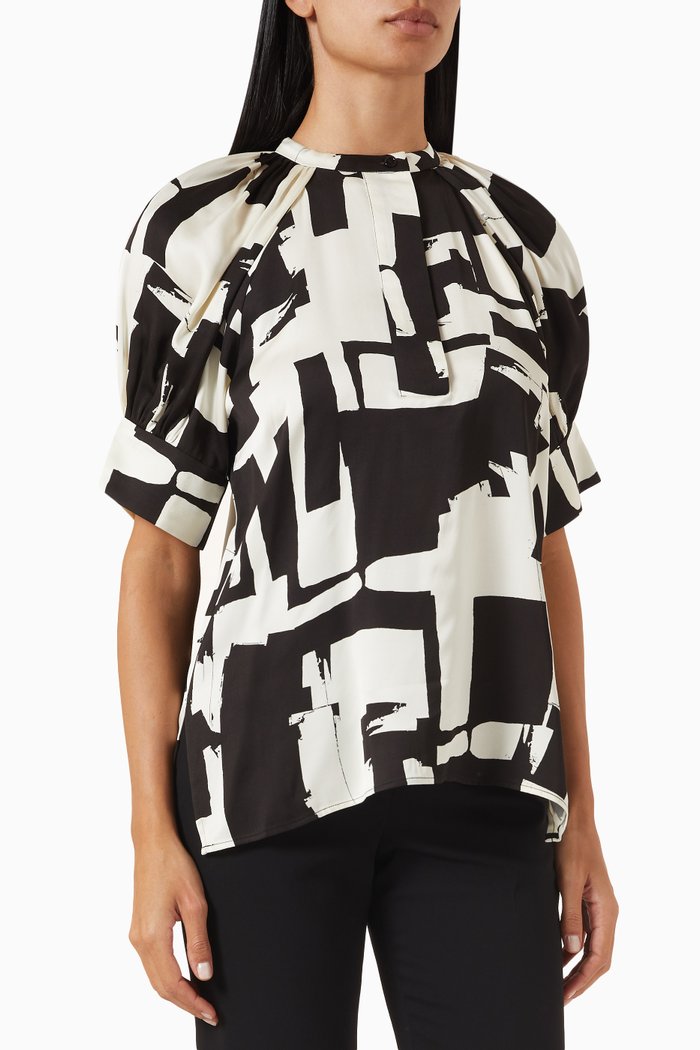 

Venice Top in Viscose Satin, Black