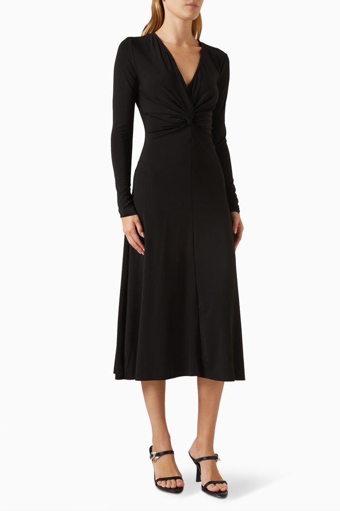Shanon Knotted Maxi Dress, Black