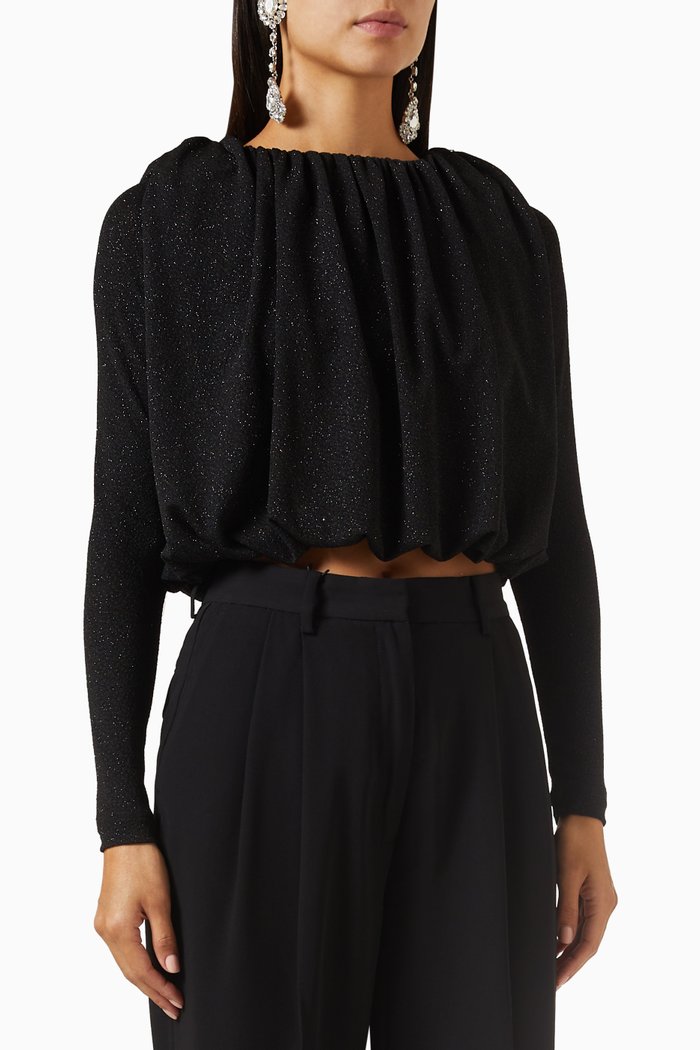 

Jenkin Top in Shimmery Jersey, Black