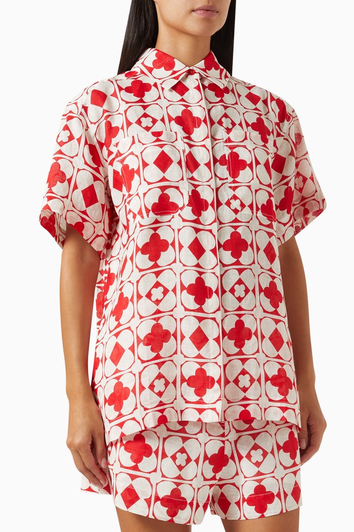 

Palmier Relaxed Shirt, Red