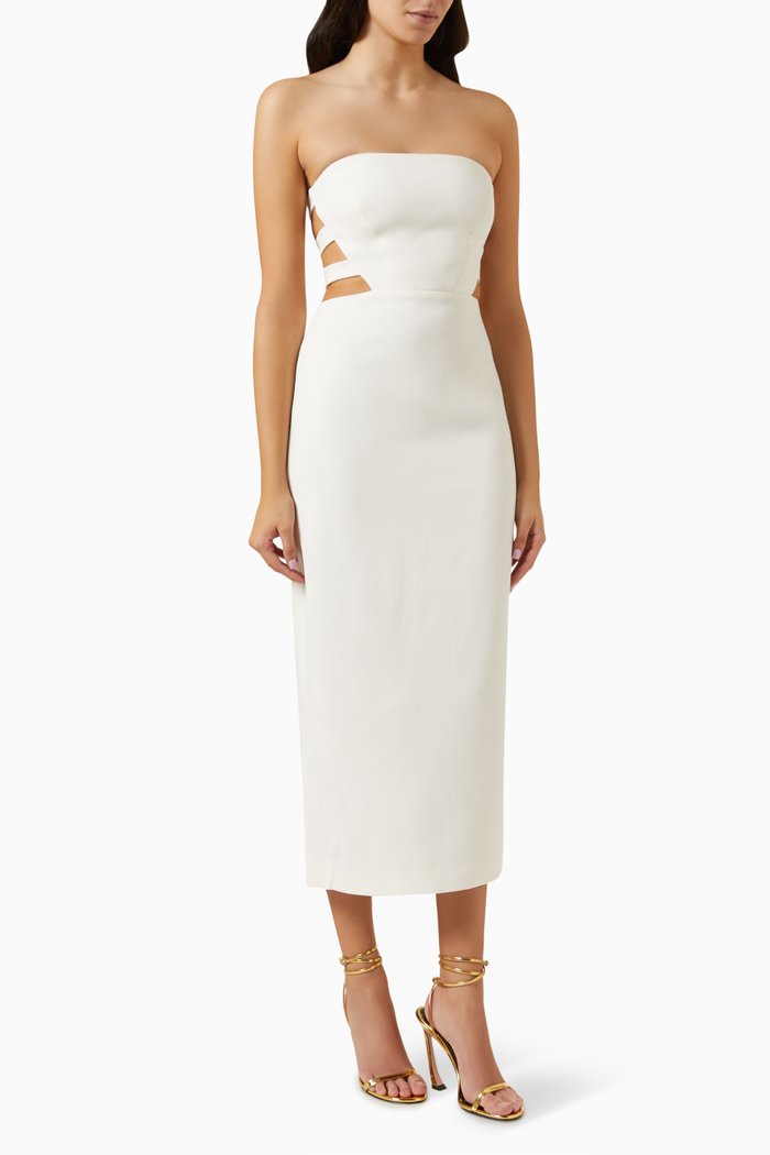 

Amura Splice Cut Out Midi Dress, Neutral