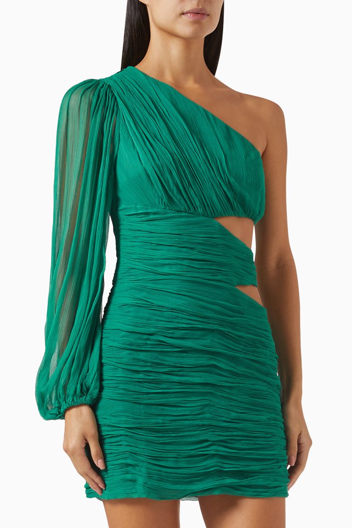 

Margot One Shoulder Cut Out Mini Dress, Green