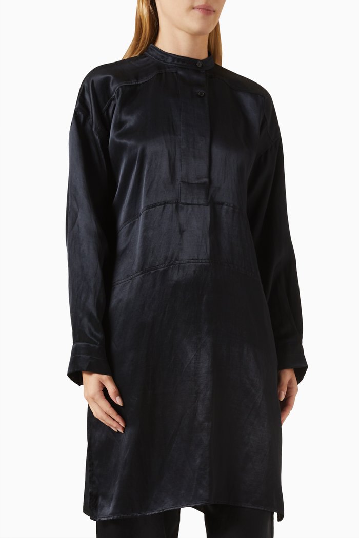 Stevie Oversized Tunic Top, Black