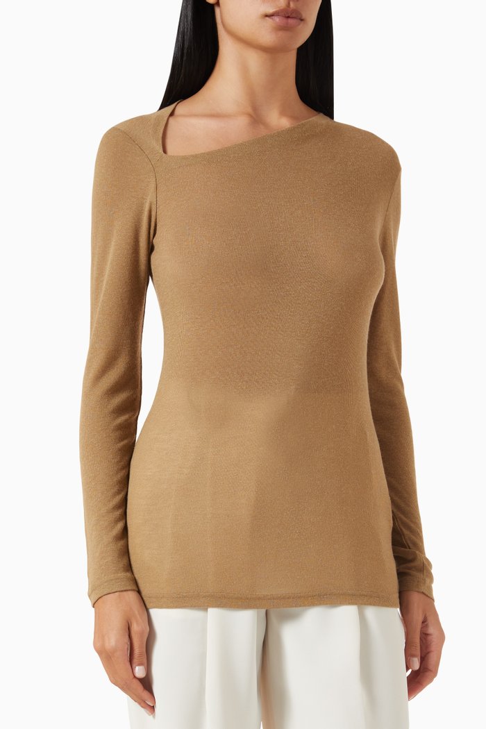 

Murray Jumper in Cotton-Wool Knit, Brown