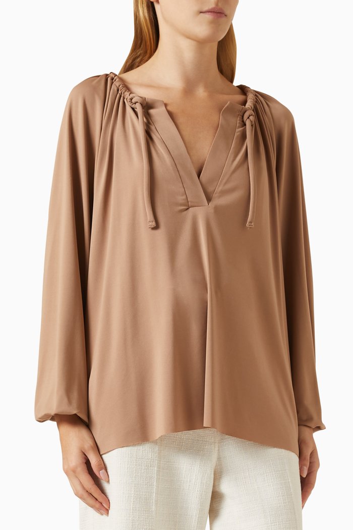 

Ellis Drawstring Blouse, Brown
