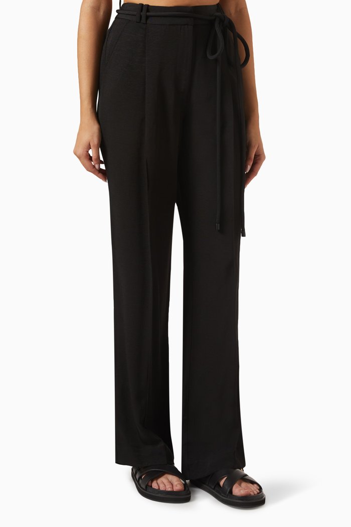 

Vento Mid Rise Pants in Textured Ottoman, Black