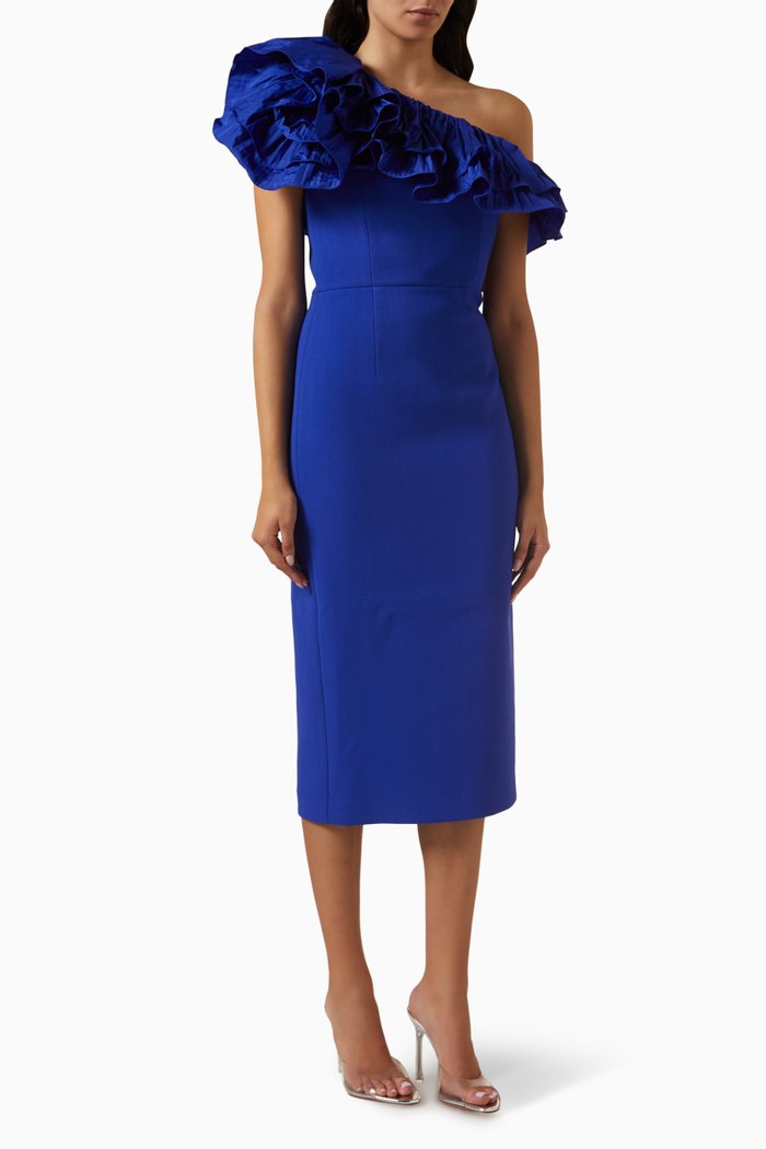 

Cora Midi Gown in Crêpe, Blue