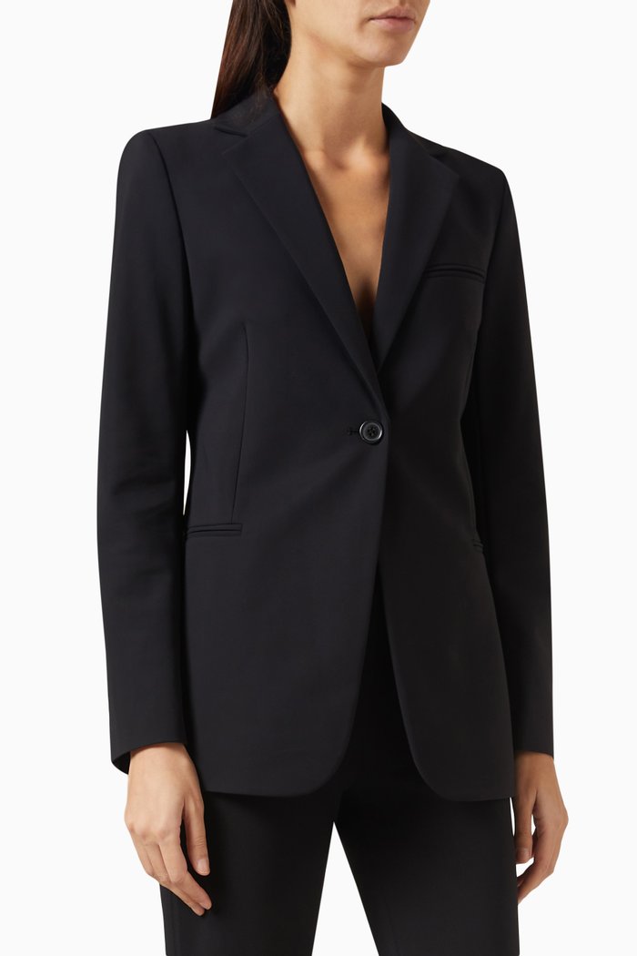 Slim Blazer in Ponte, Black