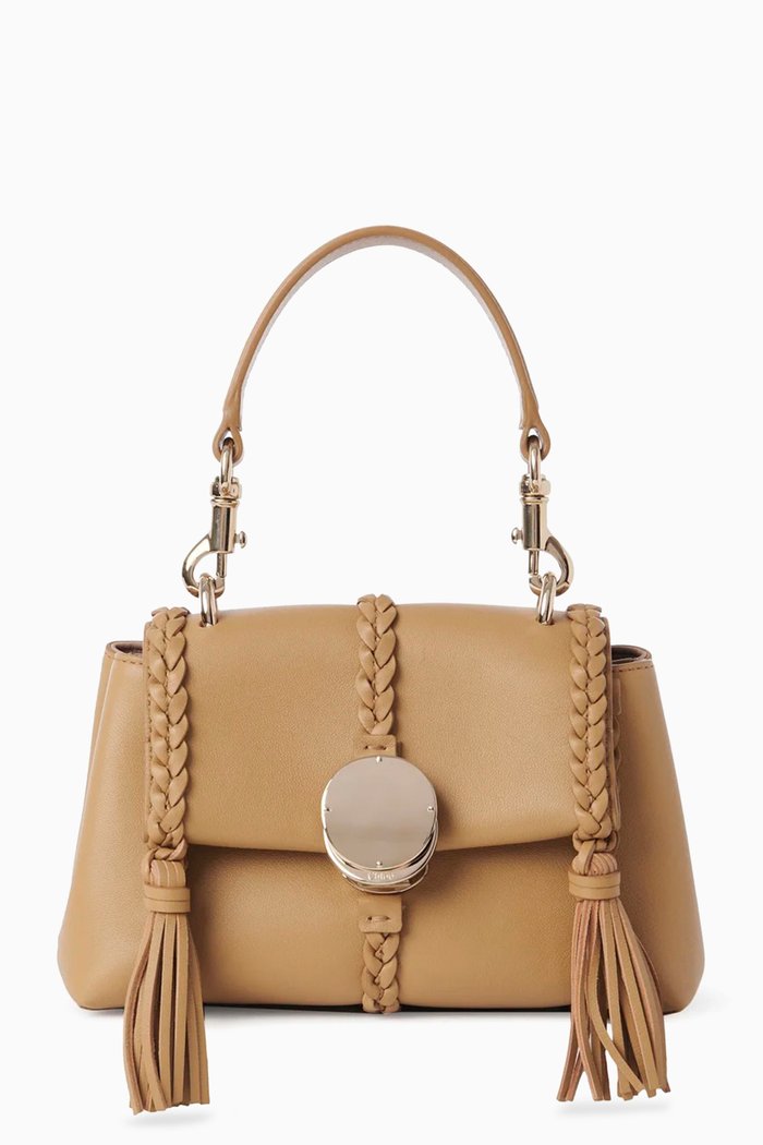 

Mini Penelope Soft Shoulder Bag in Nappa Lambskin, Brown