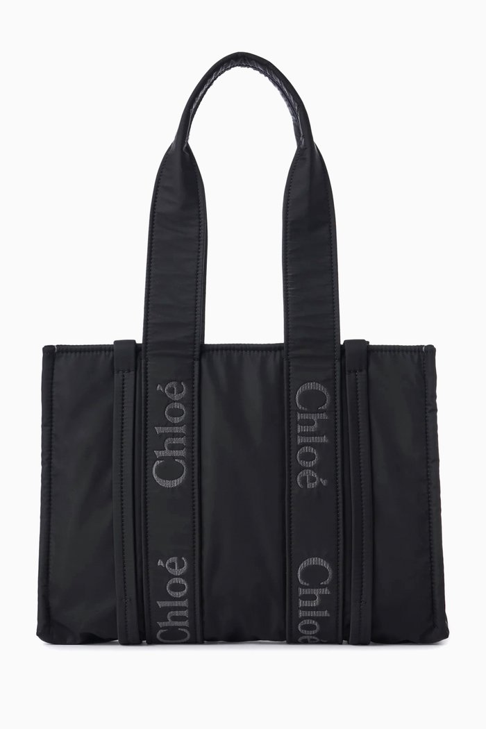 

Medium Woody Tote Bag in Nylon, Black