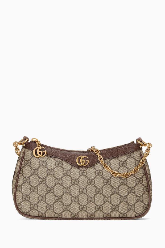 

Small Ophidia Shoulder Bag in GG Supreme canvas, Black