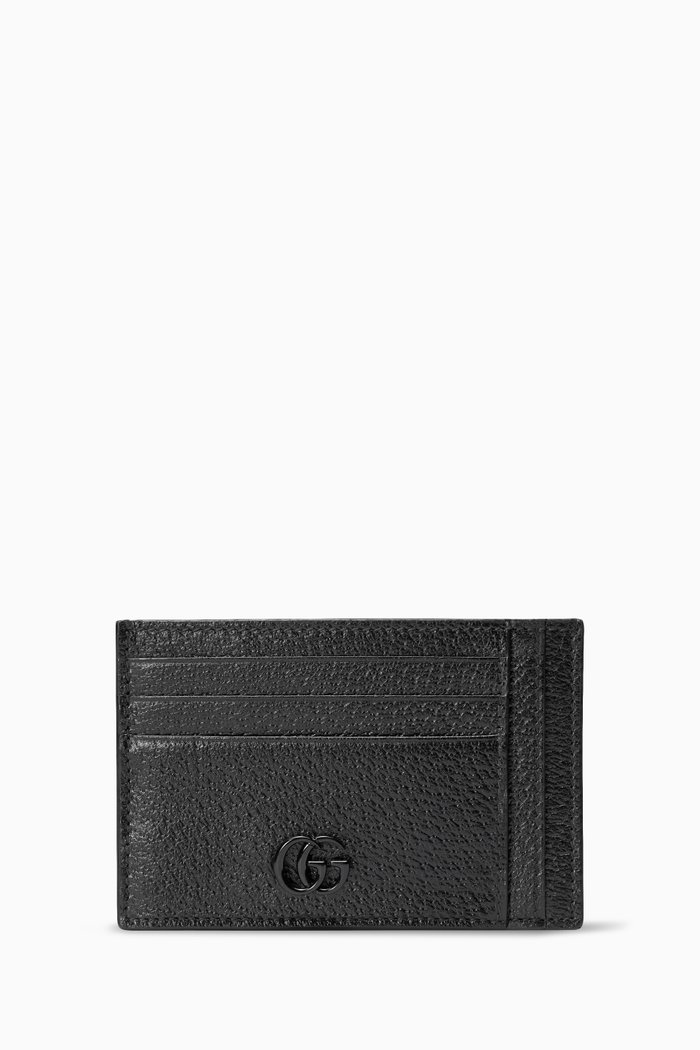 

GG Marmont Card Case in Leather, Black
