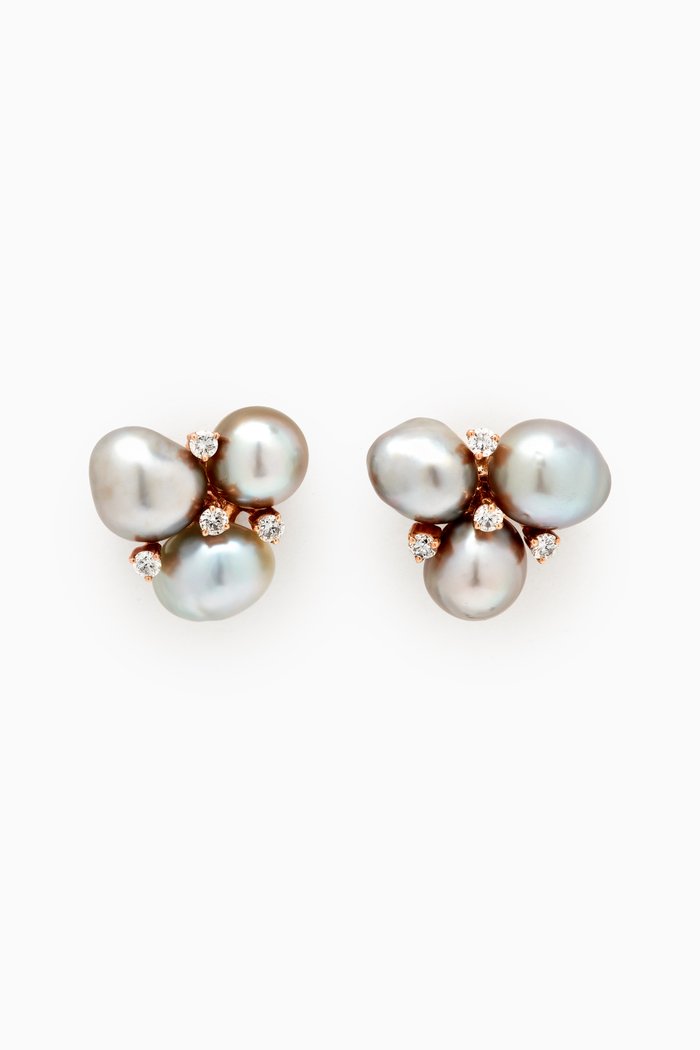 

Akila Tahitian Pearl Stud Earrings in 18kt Rose Gold