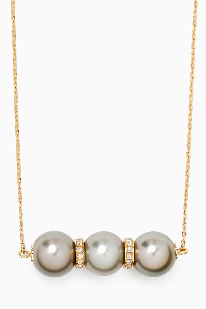 

Amulette Pearl & Diamond Pendant Necklace in 18kt Yellow Gold
