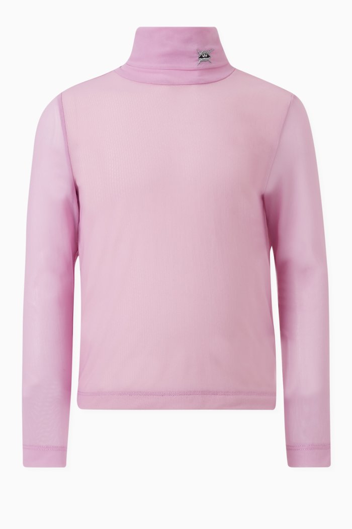 

Turtleneck Top in Mesh, Purple