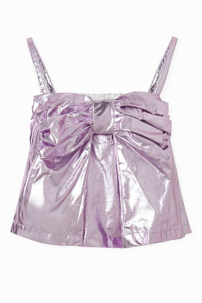 

Metallic Bow-detail Top, Purple