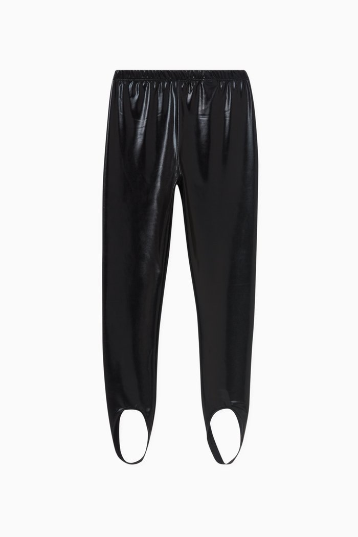 

Stirrup Leggings in Laminated-jersey, Black