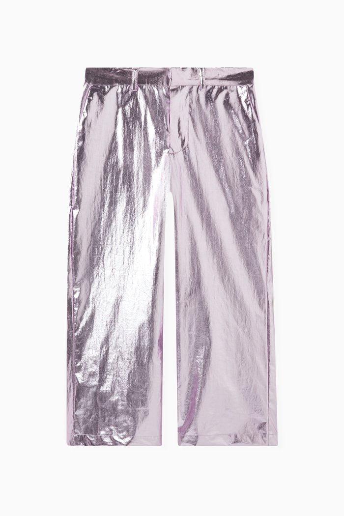 

Frosted Metal Pants in Polyester, Purple