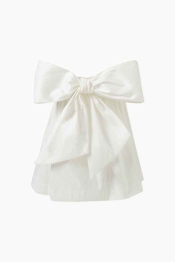 

Bow-detail Skirt in Taffeta, White