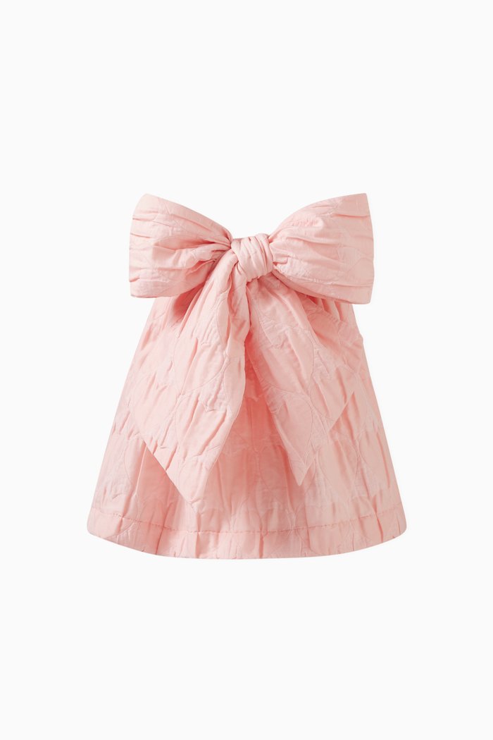 Bow-detail Quilted Skirt, Pink