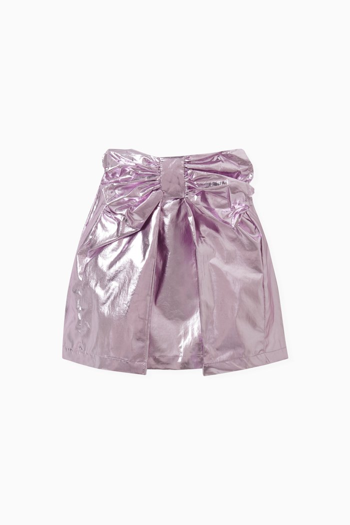 

Metallic-effect Bow-detail Skirt, Purple