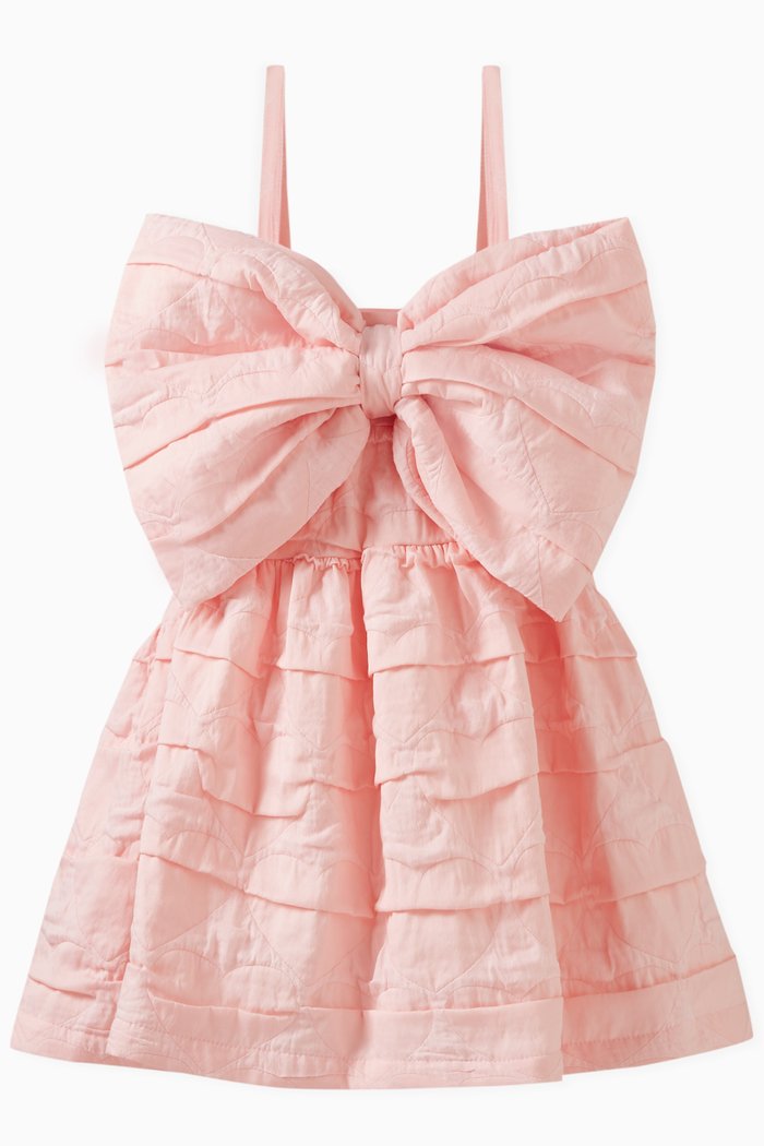 

Bow-detail Quilted Dress, Pink