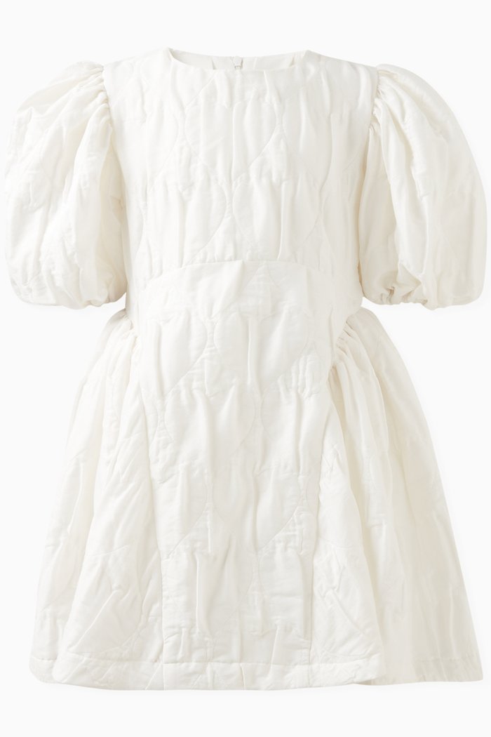 Heart-detail Dress in Nylon Blend, Neutral