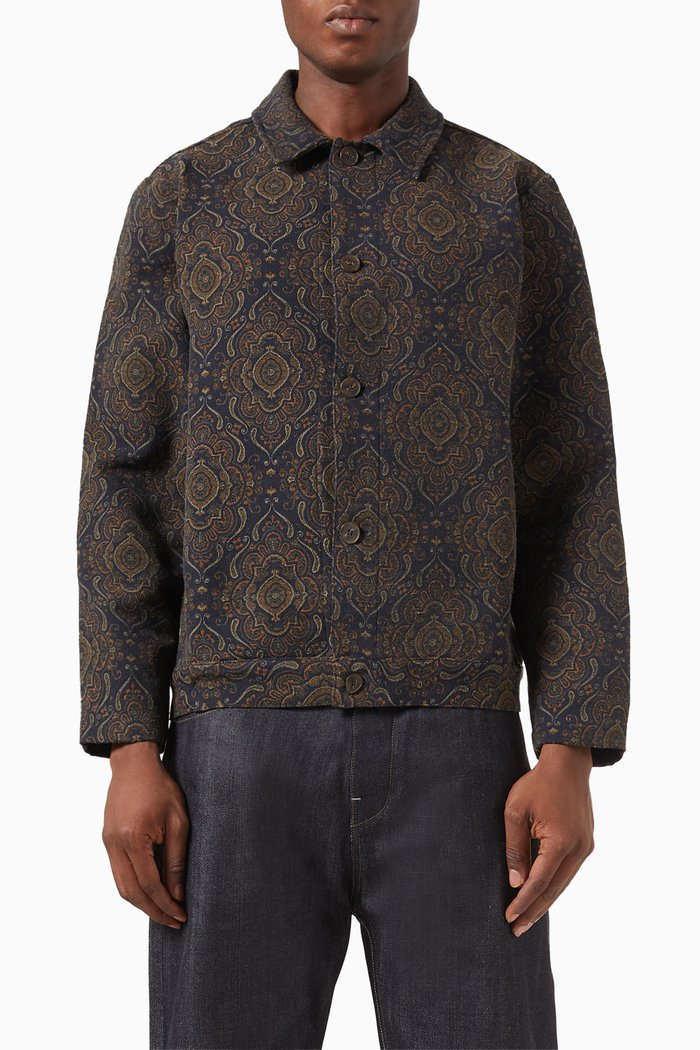 Iggy Jacquard Jacket in Cotton-blend, Blue