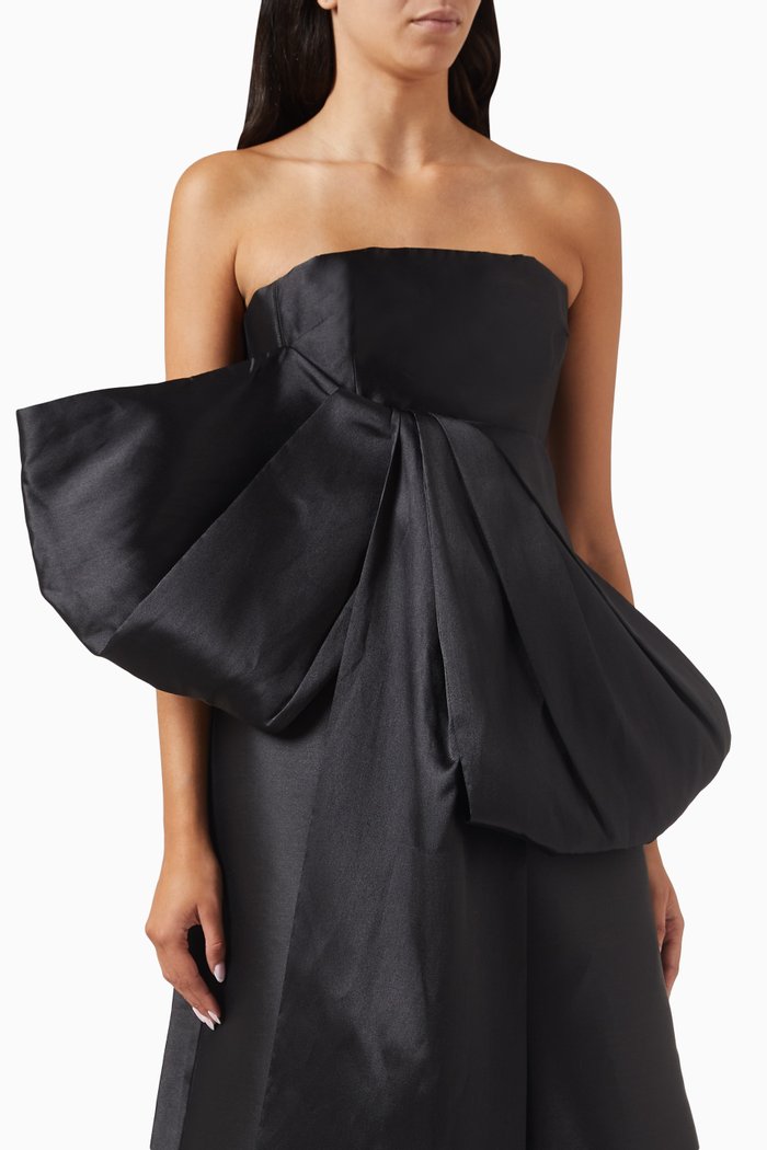 

Nadina Bow-embellished Top in Twill, Black