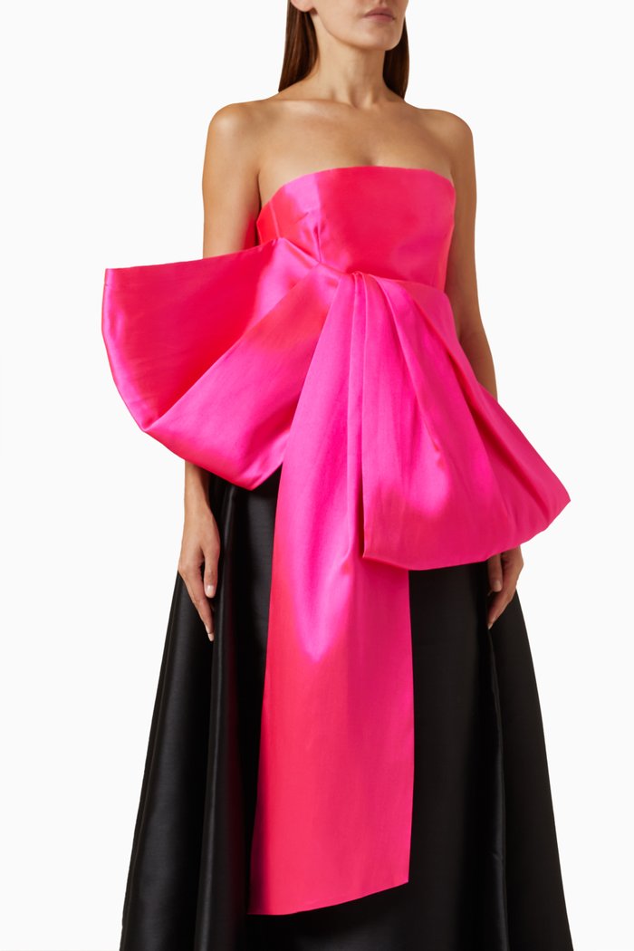 

Nadina Bow-embellished Top in Twill, Pink