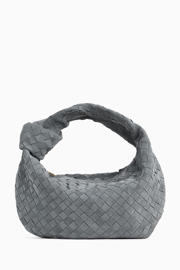 

Teen Jodie Top-handle Bag in Intrecciato Suede, Grey