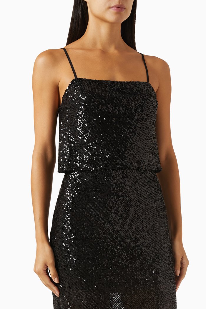 

Cami Top in Sequin, Black