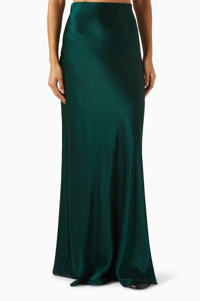 

Maxi Skirt in Silk, Green
