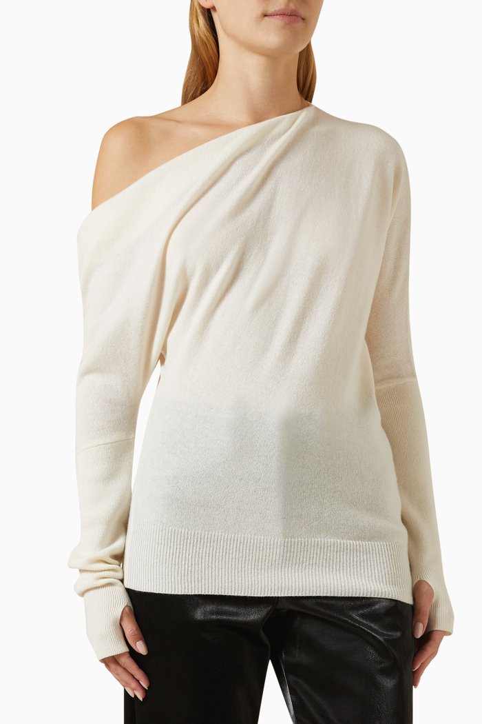 

Souch One-shoulder Sweater in Cashmere, Neutral