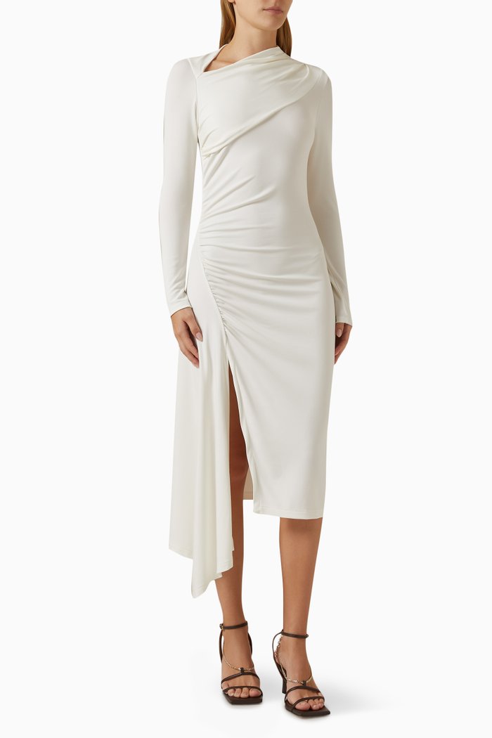 Slash Dress in Matte-jersey, Neutral